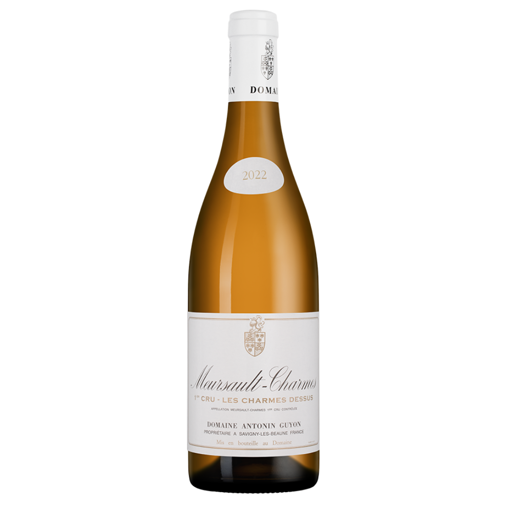 2022 Domaine Antonin Guyon Meursault 1er Cru 'Les Charmes Dessus' wine bottle, an organic white Burgundy from Côte d’Or, featuring aromas of honey and almond