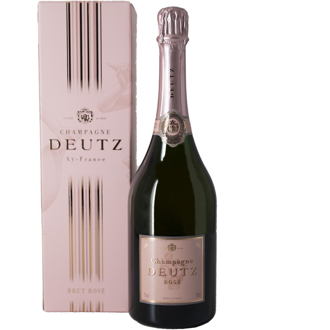 Bottle of Deutz Rosé Champagne NV with label visible