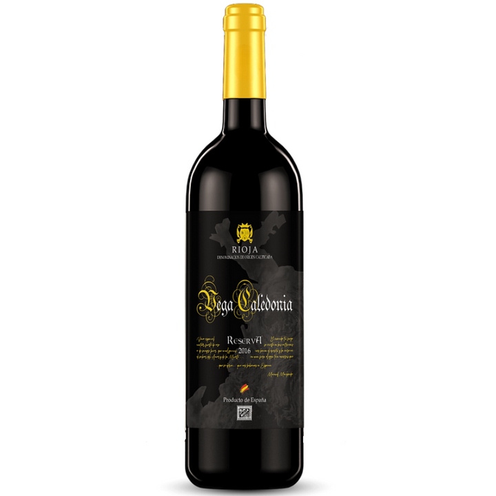 A bottle of Vega Caledonia Rioja Reserva