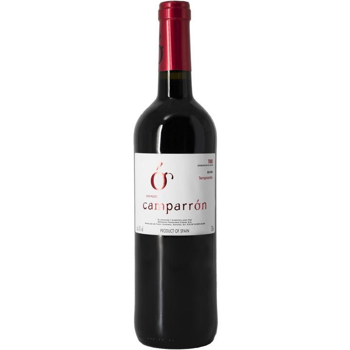 Bottle of Camparrón Novum Tempranillo wine