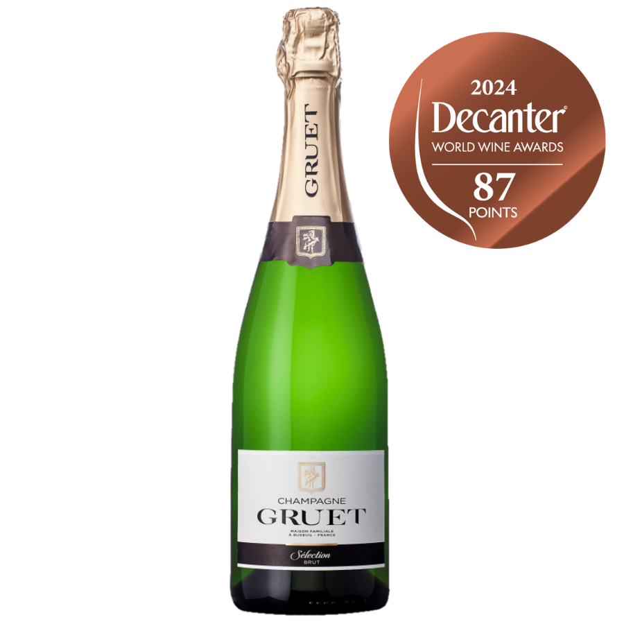 Champagne Gruet Selection Brut with 2024 Decanter World Wine Awards bronze medal.