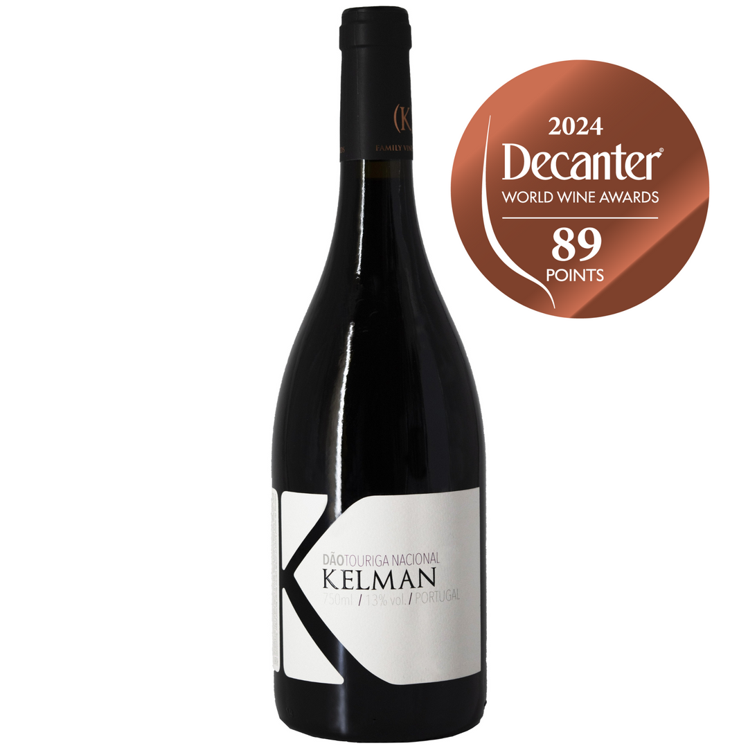 Kelman Dão Touriga Nacional red wine from Portugal, awarded 89 points by Decanter World Wine Awards 2024.