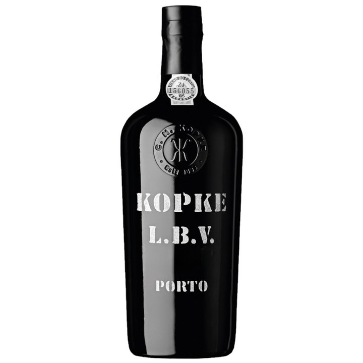 Bottle of Kopke LBV (Late Bottled Vintage) Port wine from Portugal.