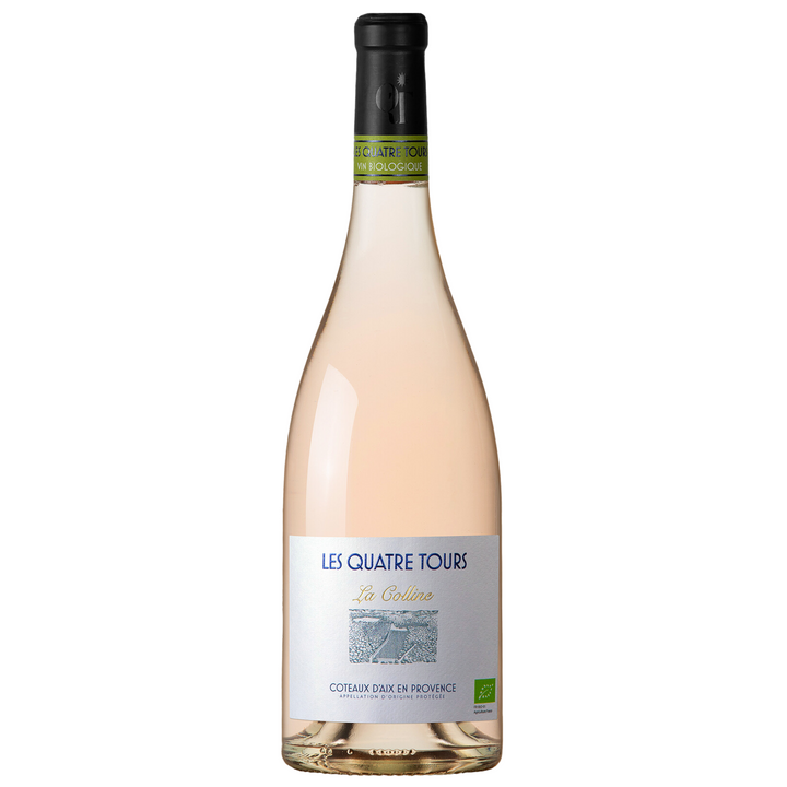 A bottle of Les Quatre Tours La Colline Rosé wine from Coteaux d'Aix en Provence.