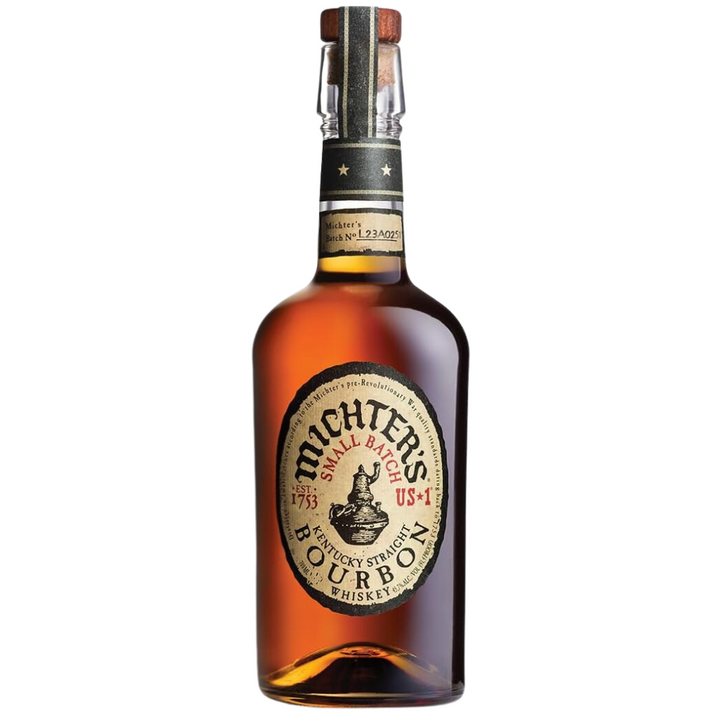 Michter's Small Batch Bourbon Whiskey bottle, featuring its distinctive label and rich amber colour, ideal for bourbon enthusiasts.