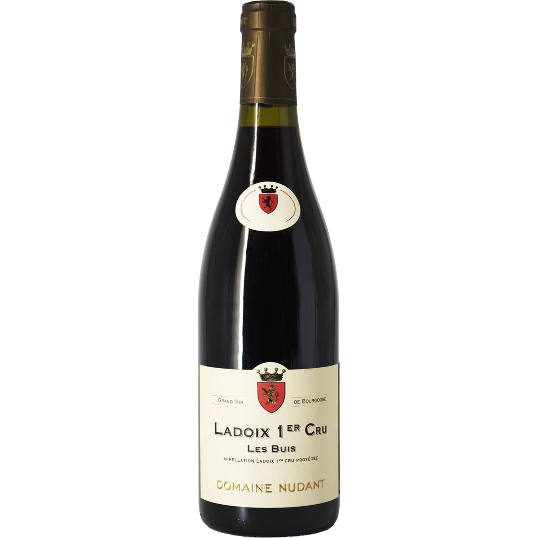 Bottle of Domaine Nudant Ladoix 1er Cru Les Buis Rouge, a premium Burgundy red wine with a classic label design.