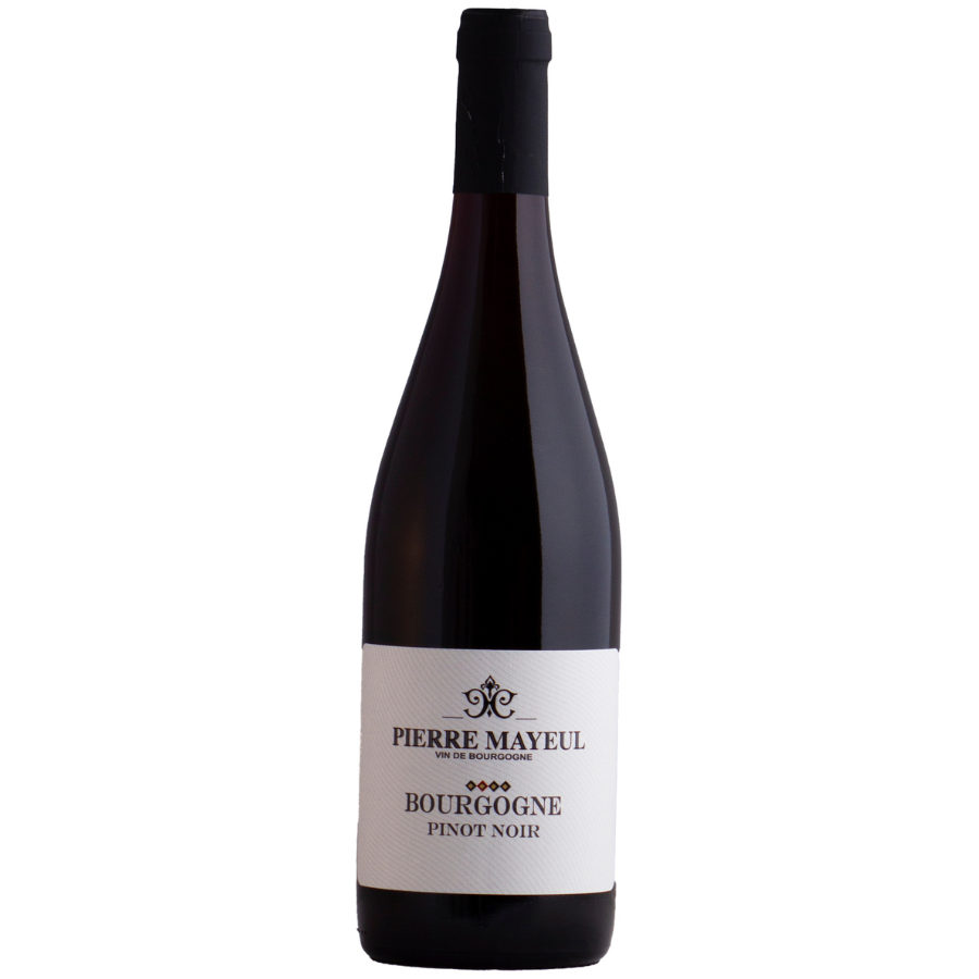 A bottle of Pierre Mayeul Bourgogne Pinot Noir featuring elegant design and showcasing the classic Burgundy wine style.