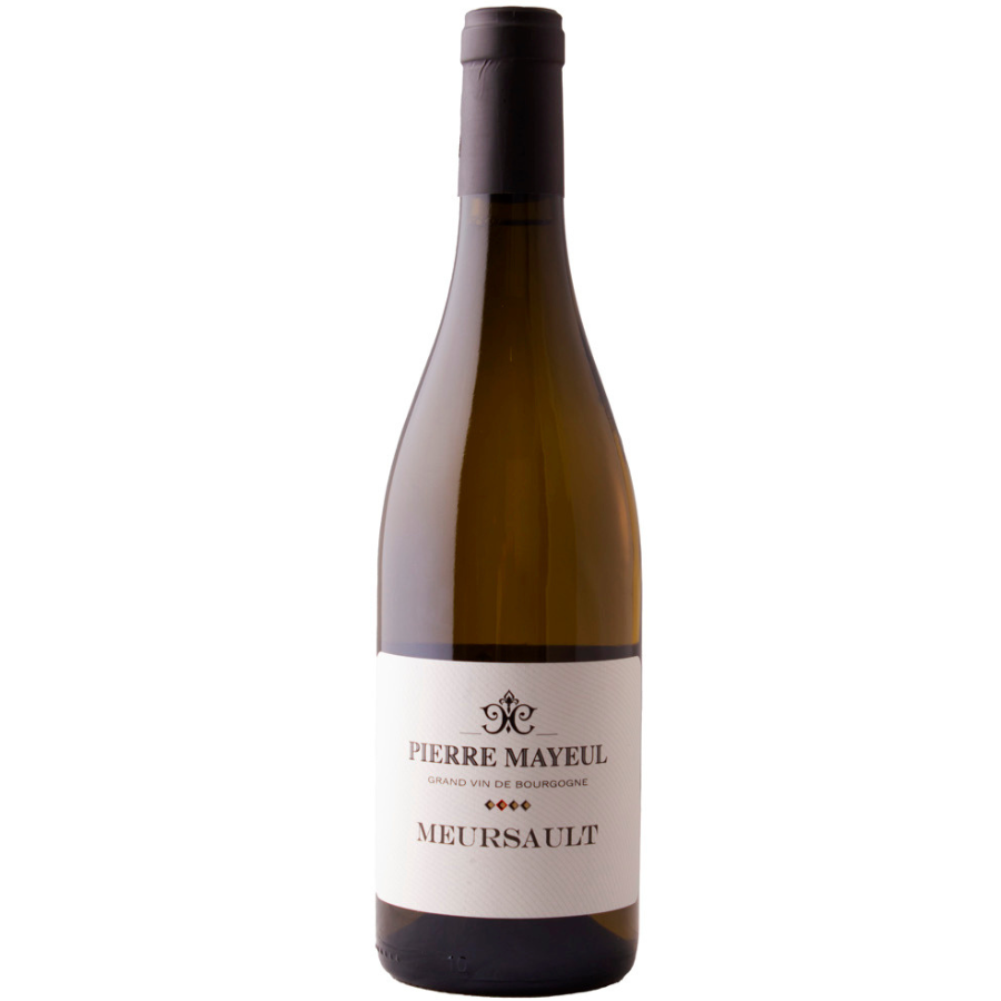 A bottle of Pierre Mayeul Meursault wine.