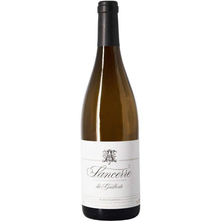 Bottle of Sancerre La Guiberte white wine from Domaine Alain Gueneau, a French wine showcasing bright flavors of lemon, grapefruit, and elderflower