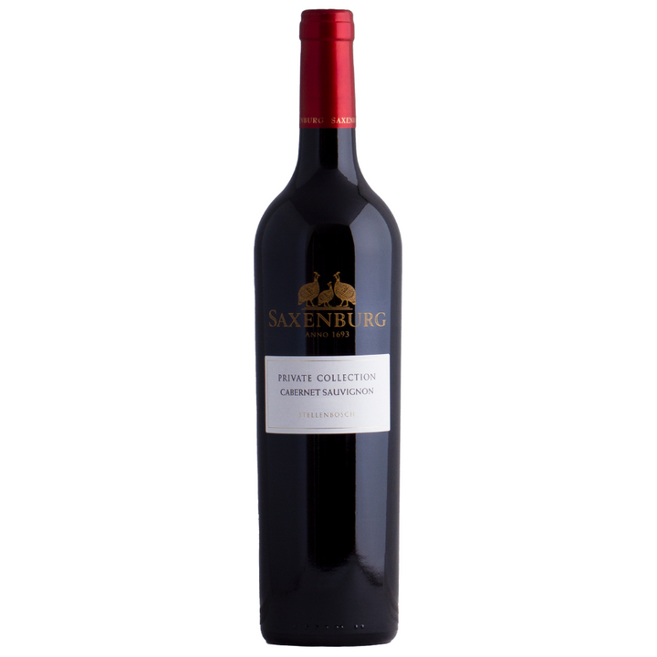 Saxenburg Private Collection Cabernet Sauvignon bottle from Stellenbosch.