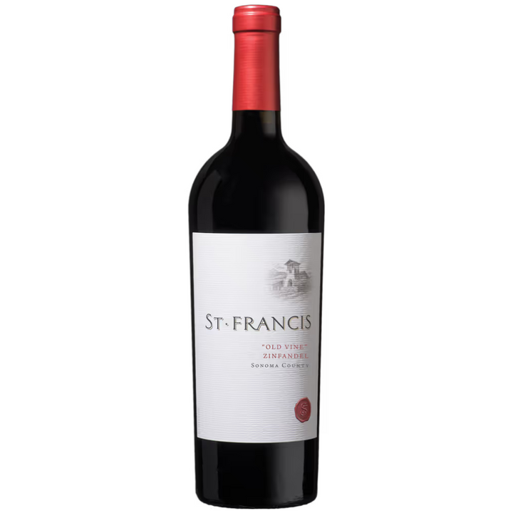 St. Francis Old Vines Zinfandel wine bottle from Sonoma County.