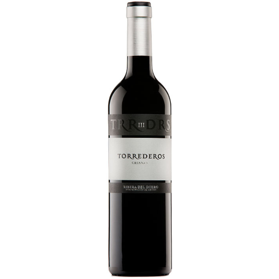 Torrederos Crianza wine bottle from Ribera del Duero, a premium Spanish red wine.