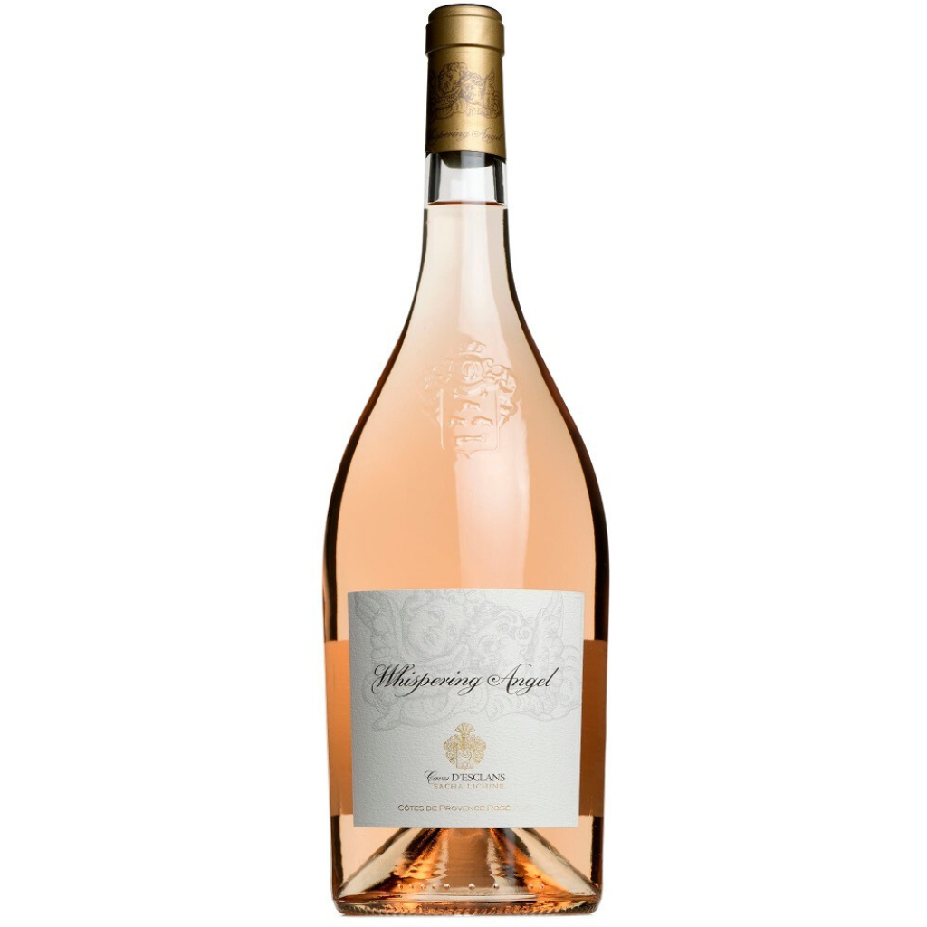 Whispering Angel Rosé Magnum bottle with a clean white background, highlighting its elegant design and premium label.