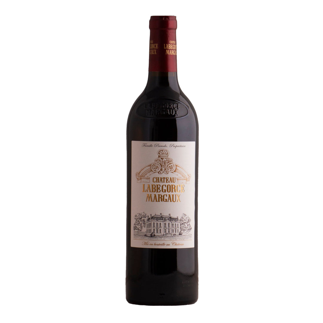 Bottle of Château Labégorce Margaux red wine, showcasing the elegant label design, a classic Bordeaux from the Margaux appellation