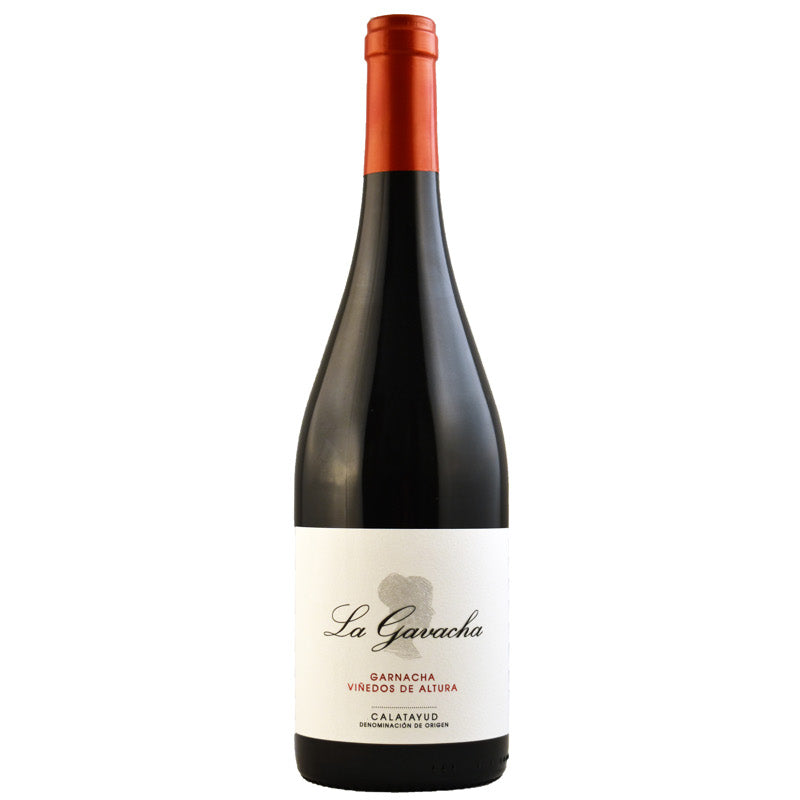 A bottle of La Gavacha Garnacha Viñedos de Altura, a Spanish red wine from Calatayud.