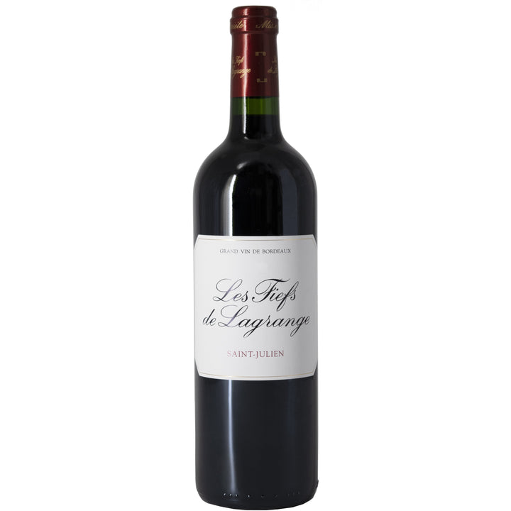 A bottle of Les Fiefs de Lagrange, a classic Saint-Julien Bordeaux wine.