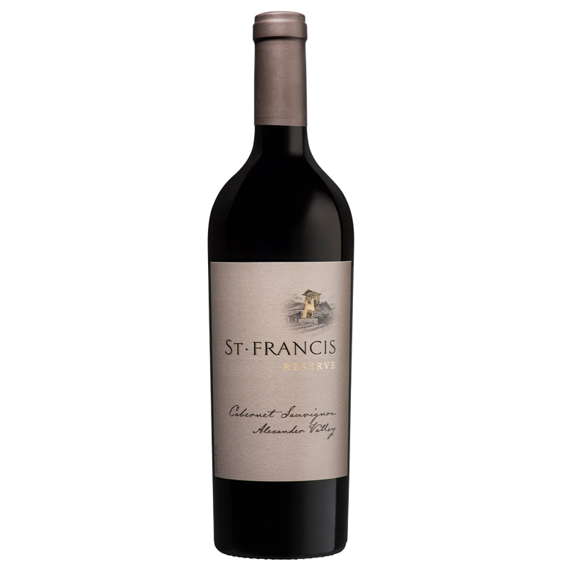 Bottle of St. Francis Reserve Cabernet Sauvignon from Alexander Valley, California.